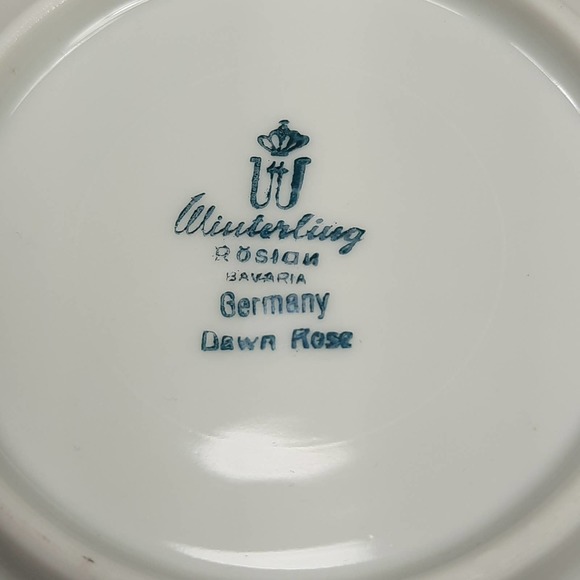 Set of 5 Vintage Winterling China Dawn Rose 5 1/2" Dessert/Sauce Bowls Gold Trim - Picture 4 of 16
